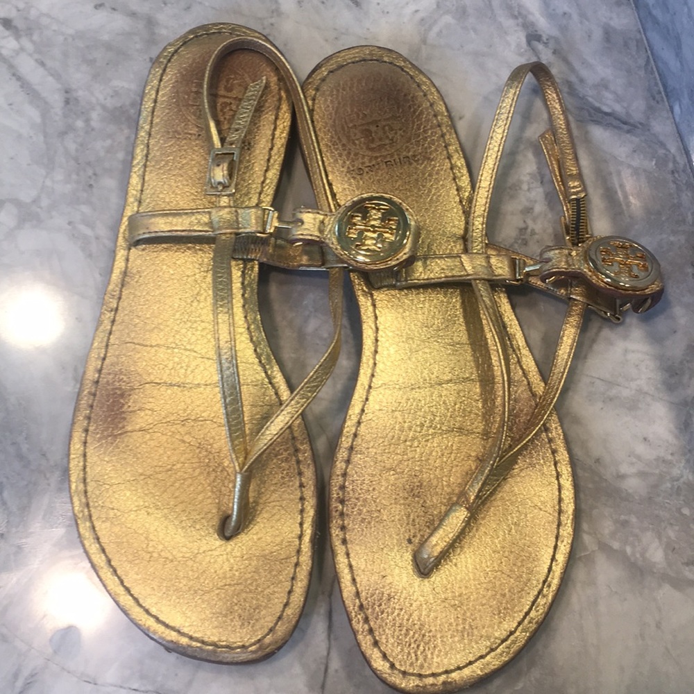 *Tory Burch Ali Gold Sandal 8.5